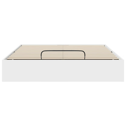 Ottoman Bed Frame White 203 x 120 x 25 cm Engineered Wood