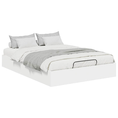 Ottoman Bed Frame White 203 x 120 x 25 cm Engineered Wood