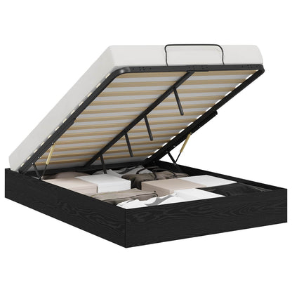 Ottoman Bed Frame Black Oak 203 x 120 x 25 cm Chipboard