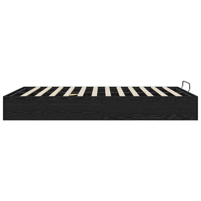 Ottoman Bed Frame Black Oak 203 x 120 x 25 cm Chipboard