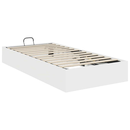 Ottoman Bed Frame with Storage White 203 x 90 x 25 cm Chipboard