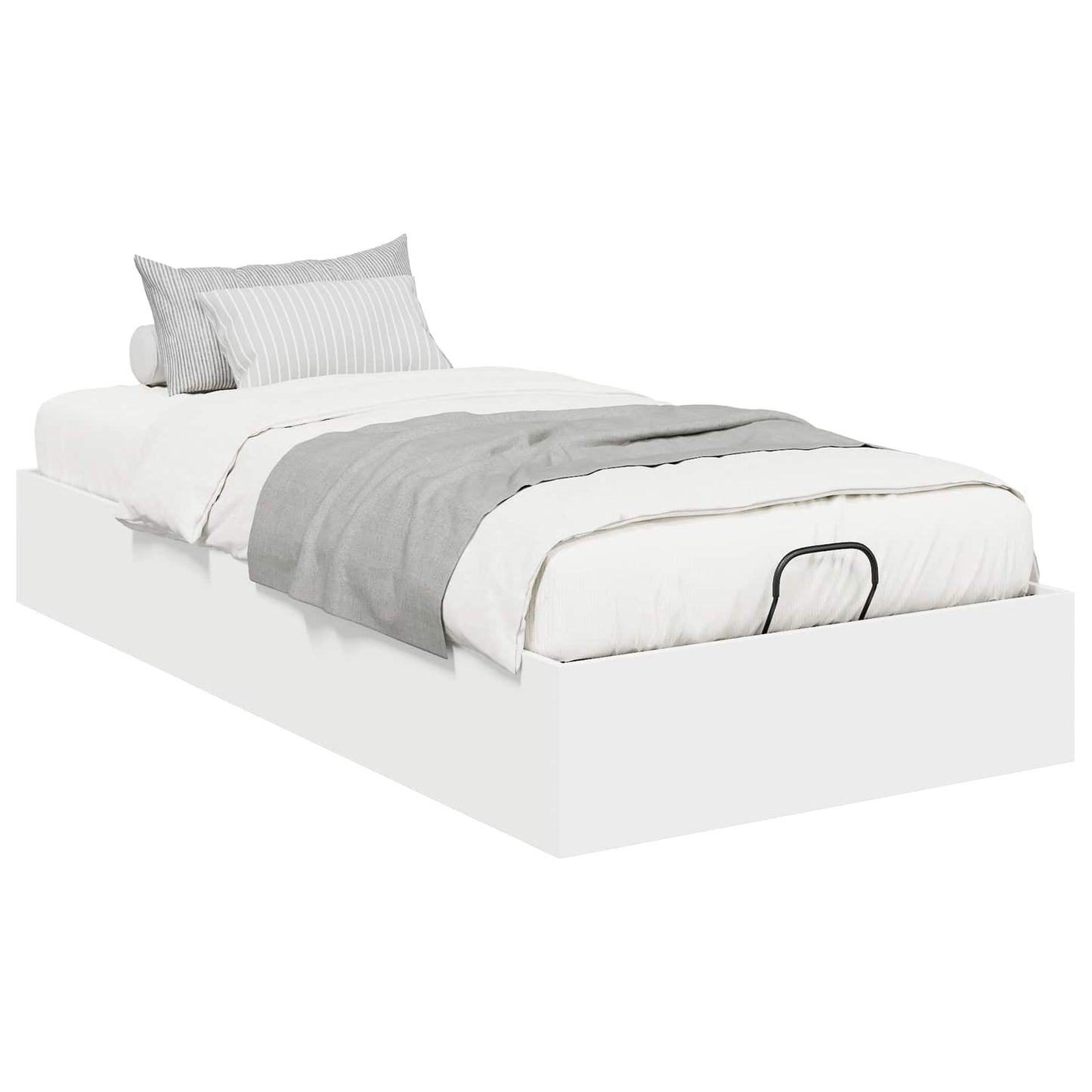 Ottoman Bed Frame with Storage White 203 x 90 x 25 cm Chipboard