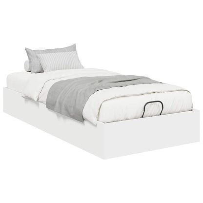 Ottoman Bed Frame White 203 x 90 x 25 cm Engineered Wood