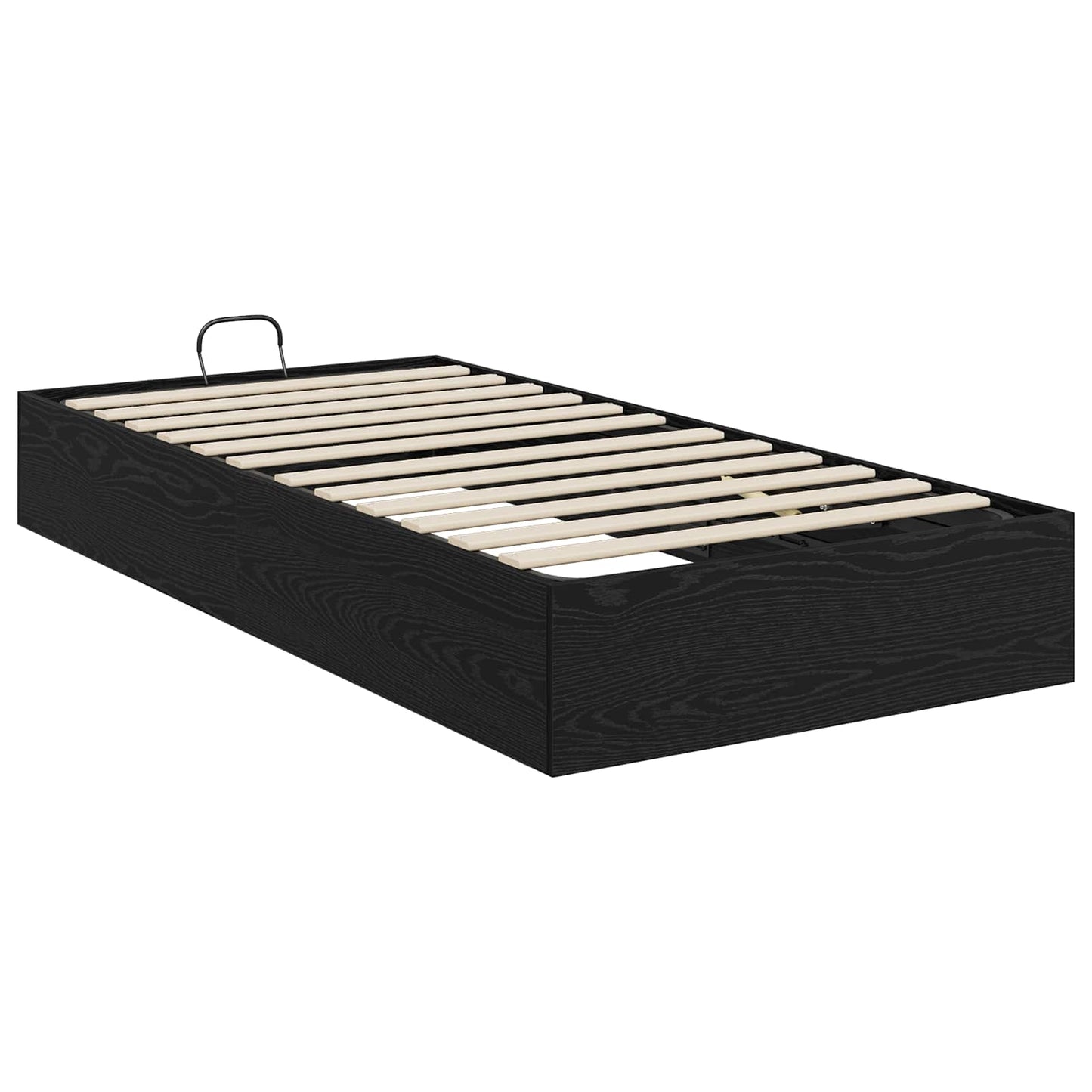 Ottoman Bed Frame Black Oak 203 x 90 x 25 cm Chipboard