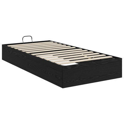 Ottoman Bed Frame Black Oak 203 x 90 x 25 cm Chipboard