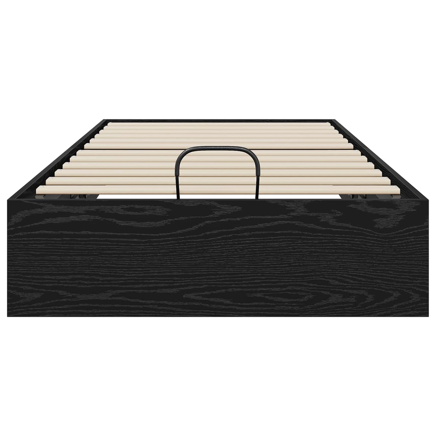 Ottoman Bed Frame Black Oak 203 x 90 x 25 cm Engineered Wood