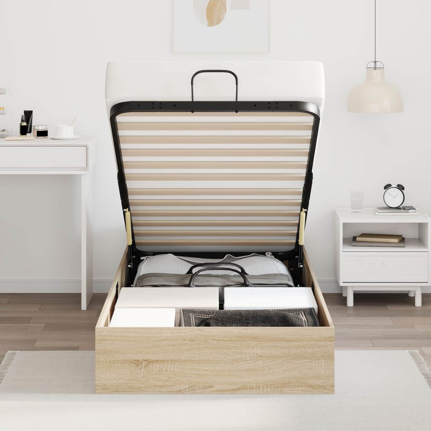 Ottoman Bed Frame Sonoma Oak 203 x 90 x 25 cm Chipboard