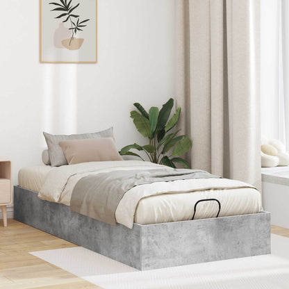 Ottoman Bed Frame Concrete Grey 90 x 200 cm Engineered Wood