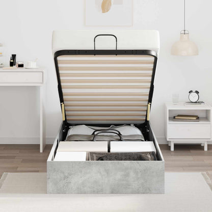 Ottoman Bed Frame Concrete Grey 90 x 200 cm Engineered Wood