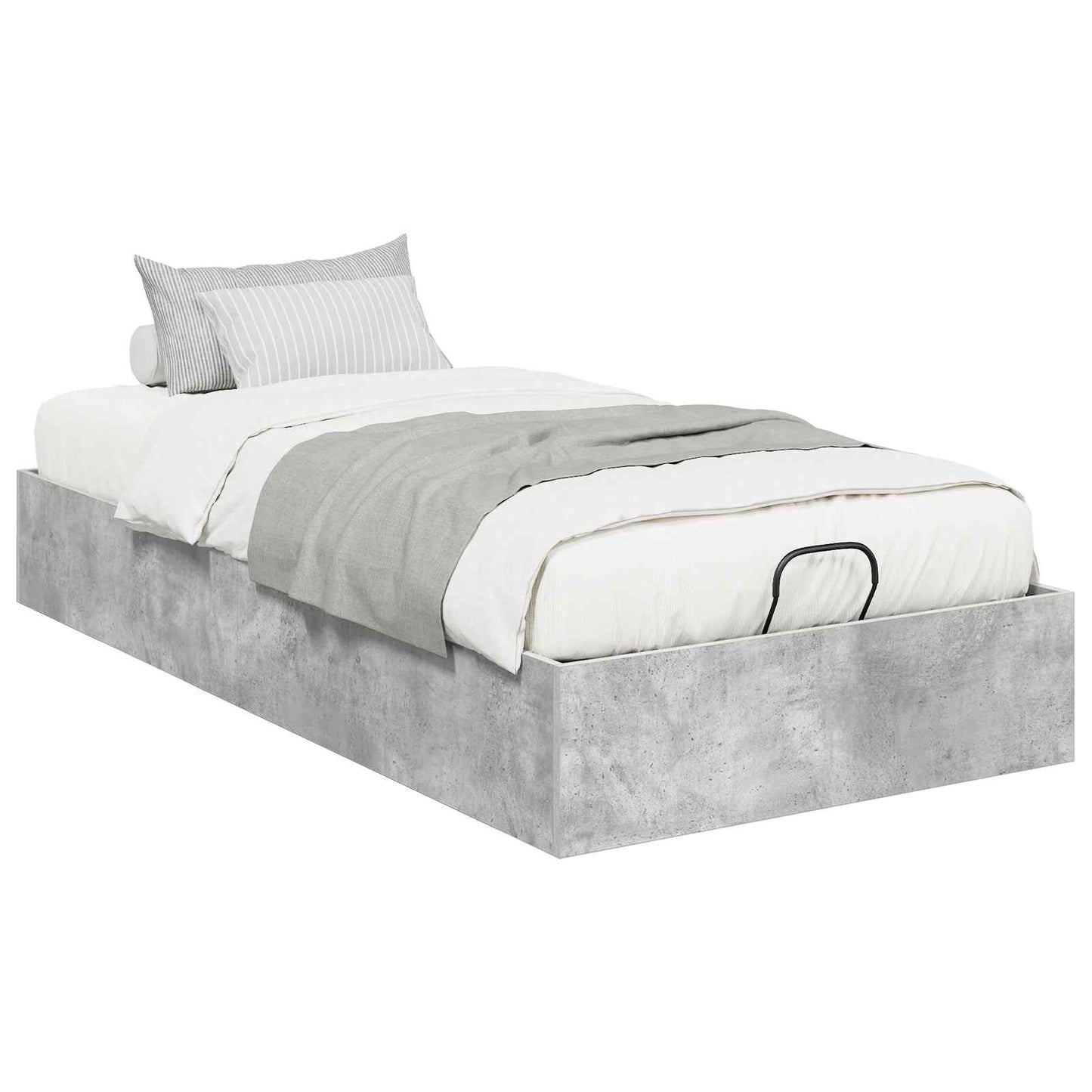 Ottoman Bed Frame Concrete Grey 90 x 200 cm Engineered Wood