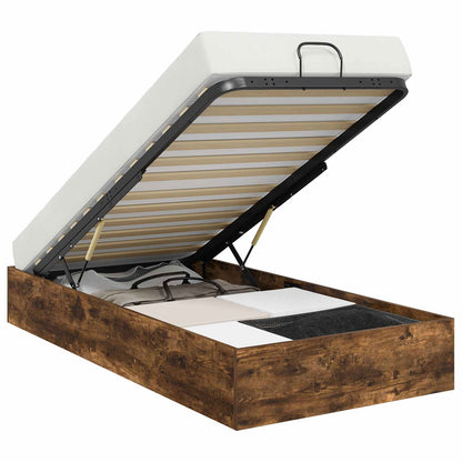 Ottoman Bed Frame Smoked Oak 203 x 90 x 25 cm Chipboard