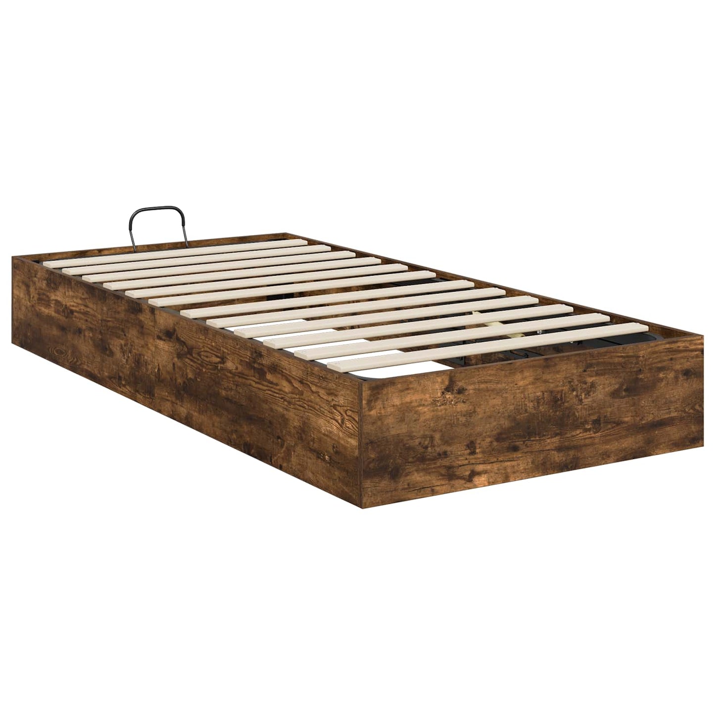 Ottoman Bed Frame Smoked Oak 203 x 90 x 25 cm Engineered Wood
