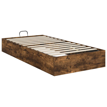 Ottoman Bed Frame Smoked Oak 203 x 90 x 25 cm Engineered Wood
