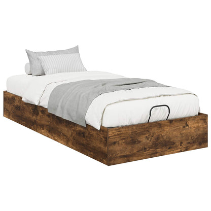 Ottoman Bed Frame Smoked Oak 203 x 90 x 25 cm Engineered Wood