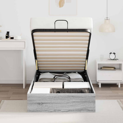Ottoman Bed Frame Grey Sonoma 203 x 90 x 25 cm Engineered Wood