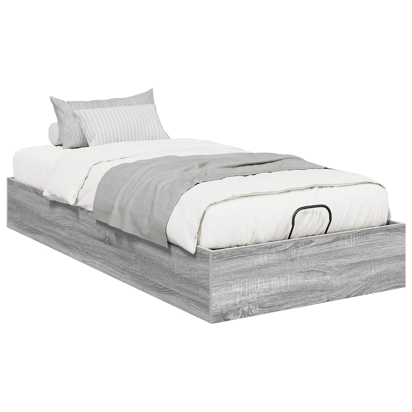 Ottoman Bed Frame Grey Sonoma 203 x 90 x 25 cm Engineered Wood