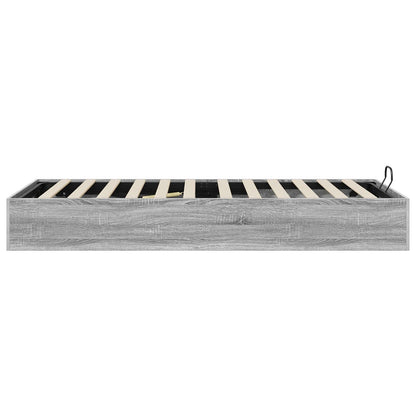 Ottoman Bed Frame Grey Sonoma 203 x 90 x 25 cm Engineered Wood