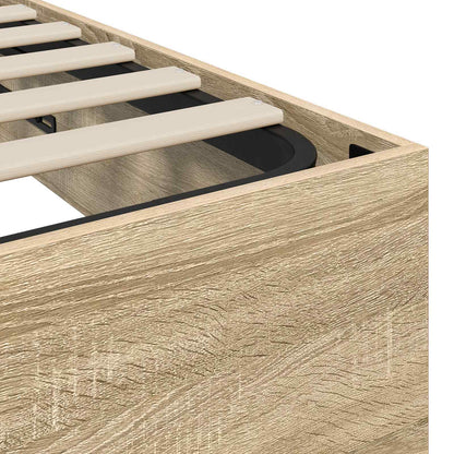 Ottoman Bed Frame Sonoma Oak 80.5 x 200 cm Engineered Wood