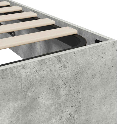 Ottoman Bed Frame Concrete Grey 80.5 x 200 cm Engineered Wood