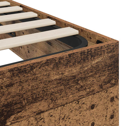 Ottoman Bed Frame Old Wood 80.5 x 200 cm Engineered Wood