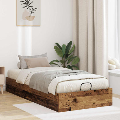 Ottoman Bed Frame Old Wood 80.5 x 200 cm Engineered Wood