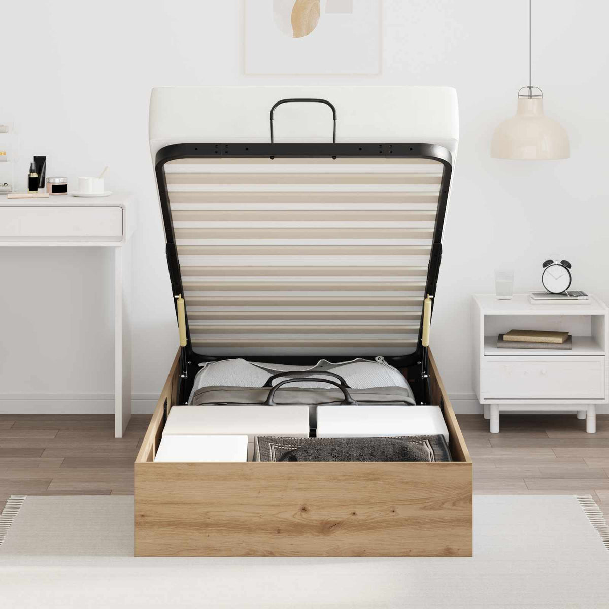 Ottoman Bed Frame Artisan Oak 80.5 x 200 cm Engineered Wood