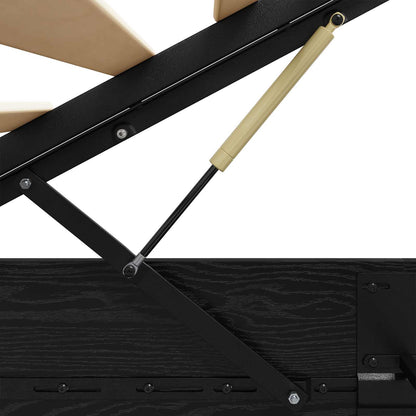 Ottoman Bed Frame Black Oak 193 x 140 x 25 cm Engineered Wood