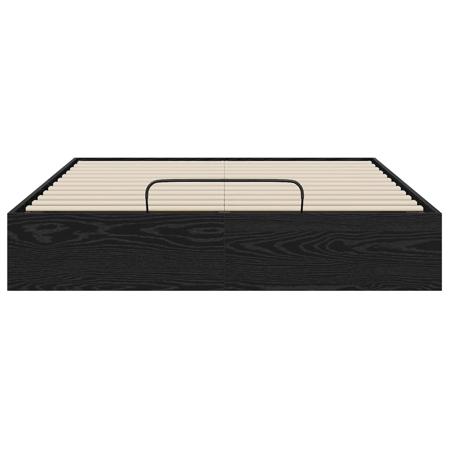 Ottoman Bed Frame Black Oak 193 x 140 x 25 cm Engineered Wood