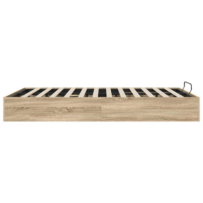 Ottoman Bed Frame Sonoma Oak 140 x 190 cm Engineered Wood