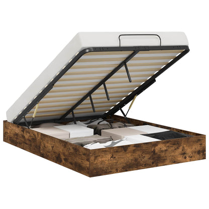 Ottoman Bed Frame Smoked Oak 193 x 140 x 25 cm Chipboard