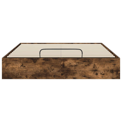 Ottoman Bed Frame Smoked Oak 193 x 140 x 25 cm Engineered Wood