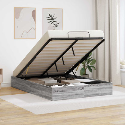 Ottoman Bed Frame Grey Sonoma 193 x 140 x 25 cm Chipboard
