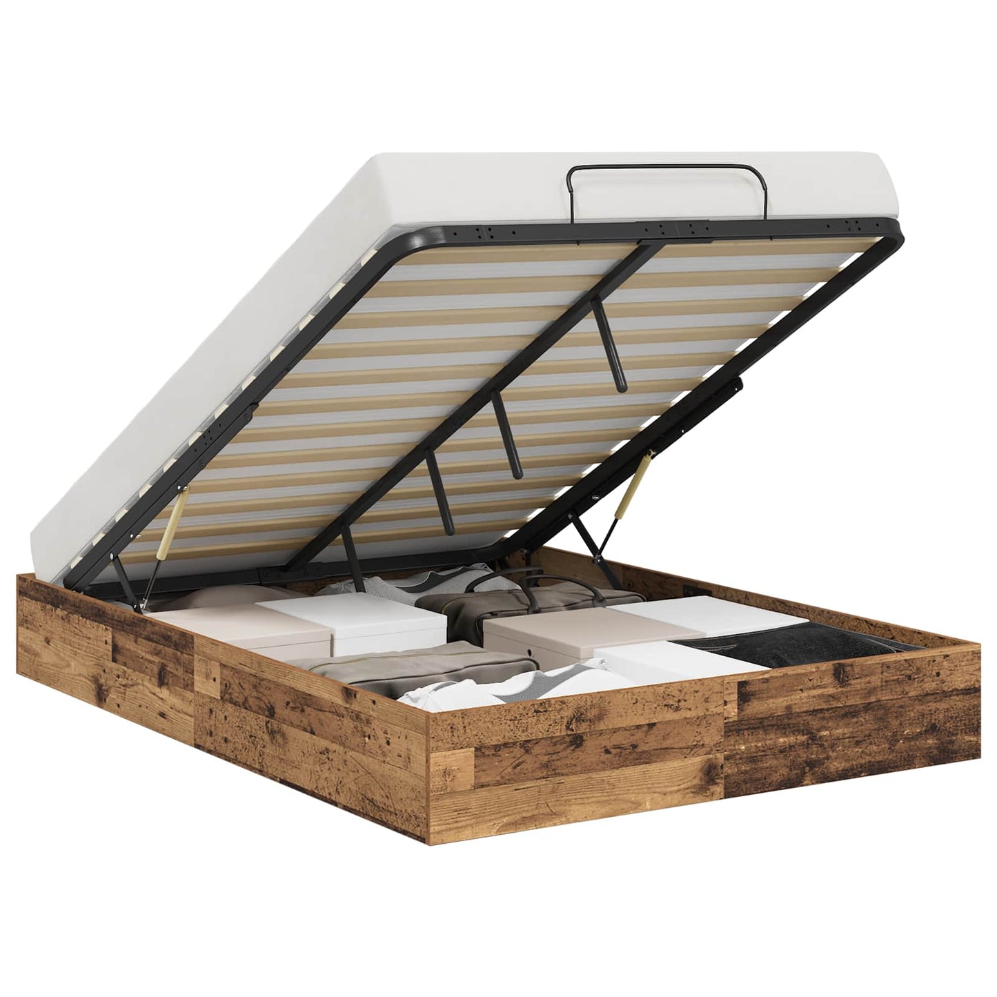 Ottoman Bed Frame Old Wood 193 x 140 x 25 cm Chipboard