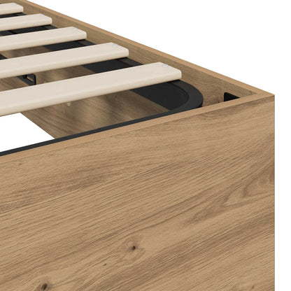 Ottoman Bed Frame Artisan Oak 140 x 200 cm Engineered Wood