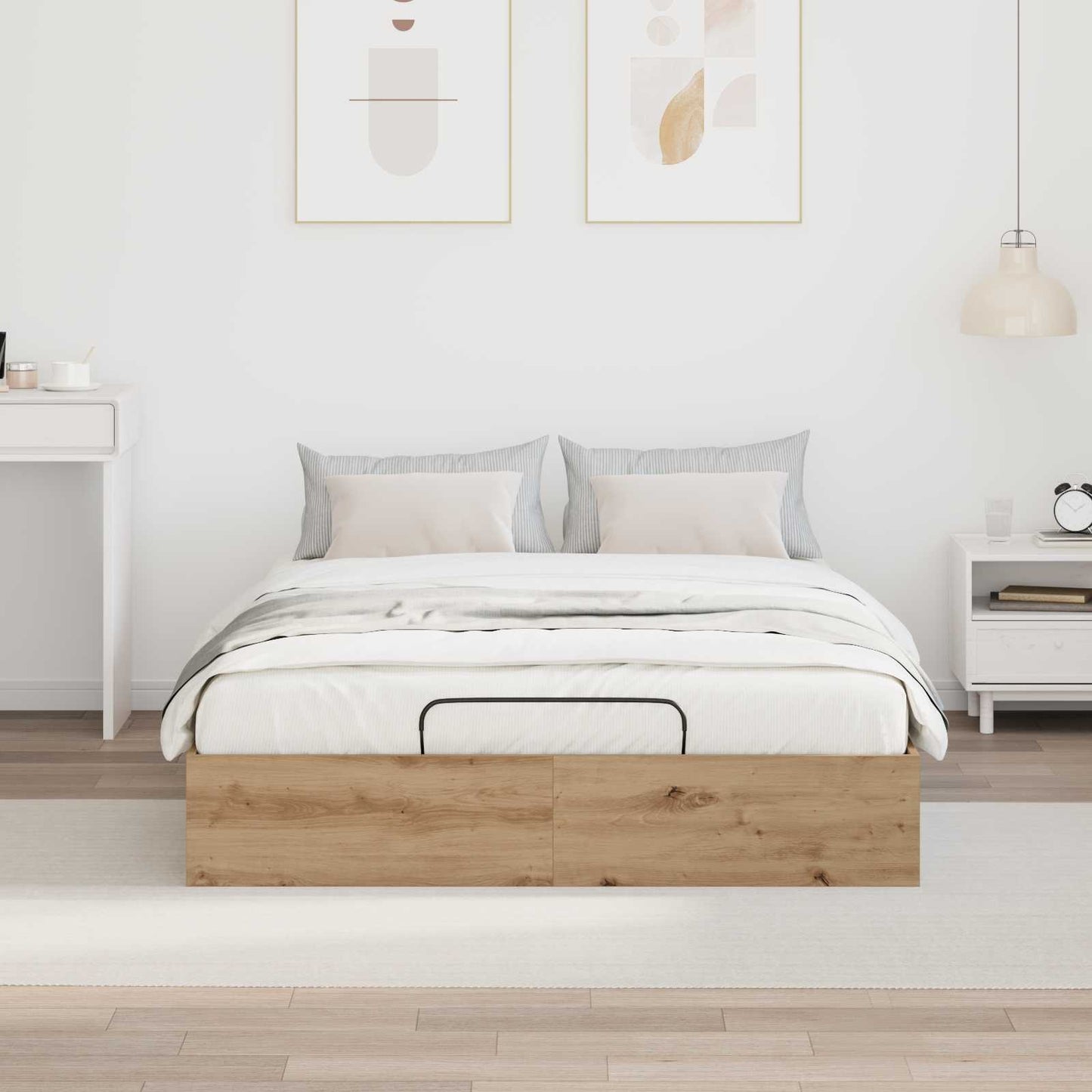 Ottoman Bed Frame Artisan Oak 140 x 200 cm Engineered Wood
