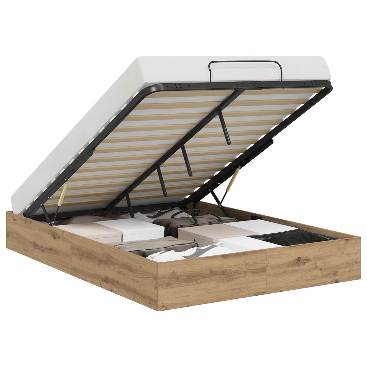 Ottoman Bed Frame Artisan Oak 140 x 200 cm Engineered Wood