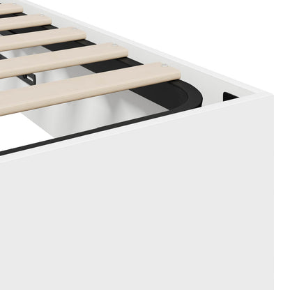 Ottoman Bed Frame White 193 x 135 x 25 cm Engineered Wood