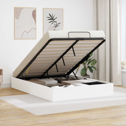 Ottoman Bed Frame White 193 x 135 x 25 cm Engineered Wood