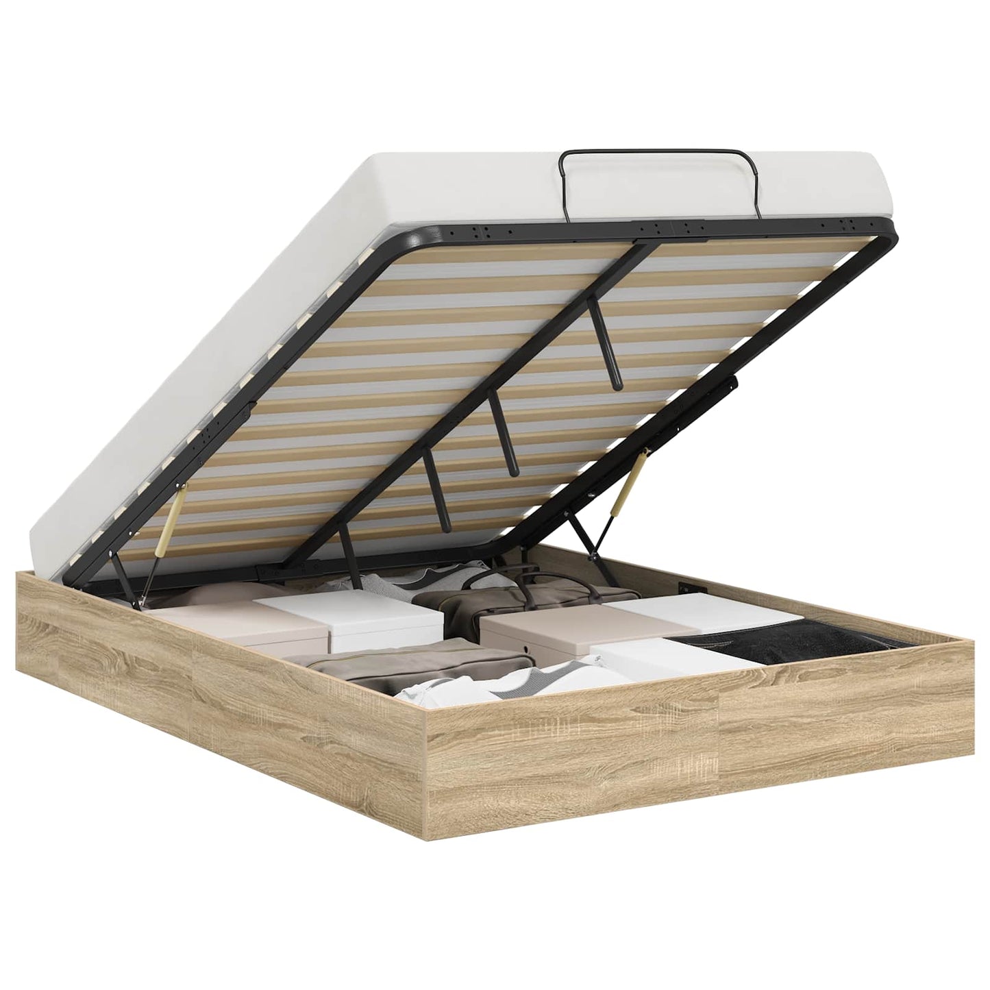 Ottoman Bed Frame Sonoma Oak 193 x 135 x 25 cm Chipboard