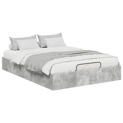 Ottoman Bed Frame Concrete Grey 135 x 190 cm Engineered Wood