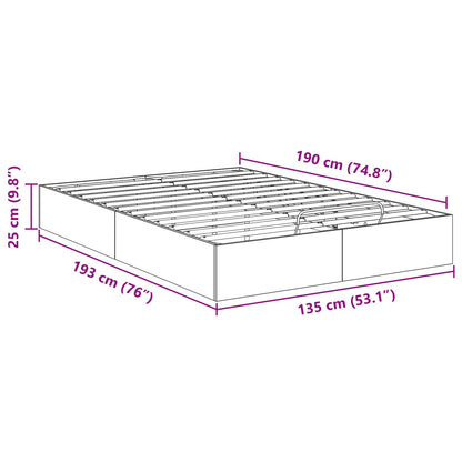 Ottoman Bed Frame Concrete Grey 135 x 190 cm Engineered Wood