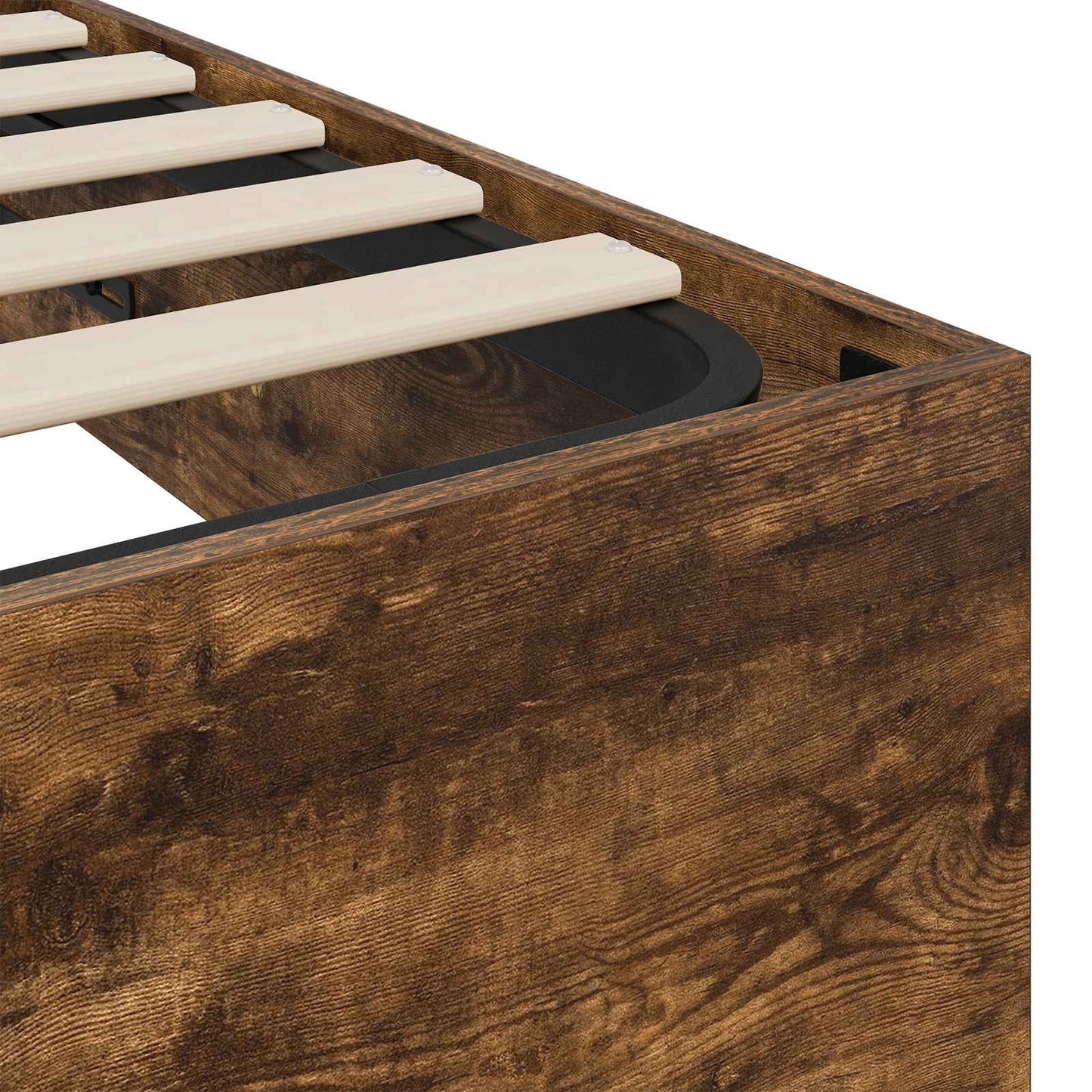 Ottoman Bed Frame Smoked Oak 193 x 135 x 25 cm Engineered Wood