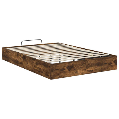 Ottoman Bed Frame Smoked Oak 193 x 135 x 25 cm Engineered Wood