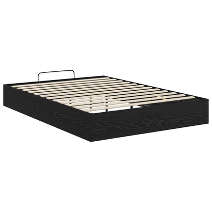 Ottoman Bed Frame Black Oak 193 x 120 x 25 cm Engineered Wood