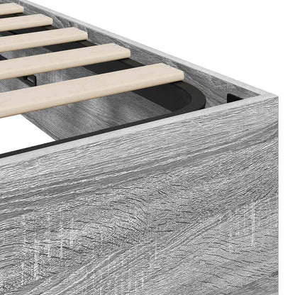 Ottoman Bed Frame Grey Sonoma 193 x 120 x 25 cm Chipboard