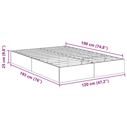 Ottoman Bed Frame Grey Sonoma 193 x 120 x 25 cm Chipboard