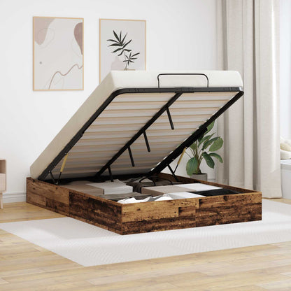 Ottoman Bed Frame Old Wood 193 x 120 x 25 cm Engineered Wood