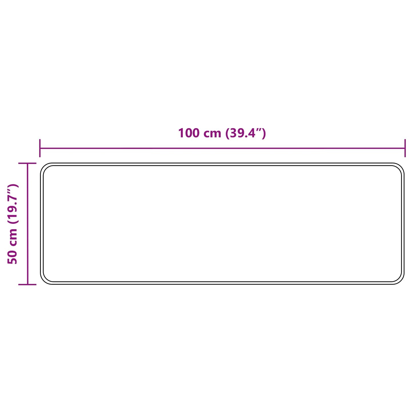 Rug Runner Plain MARSA Cream 50 x 100 cm Polyester and PVC