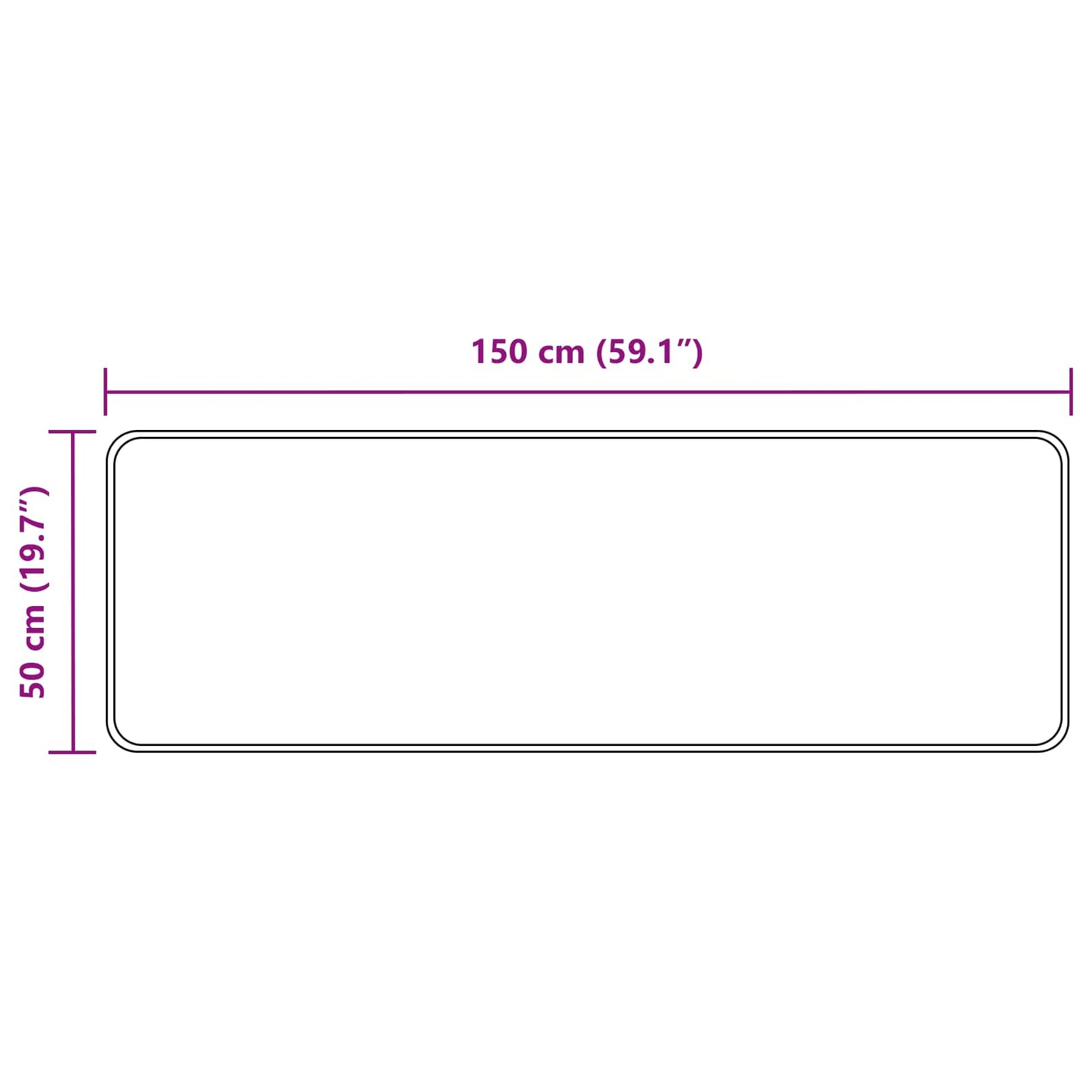 Rug Runner MARSA Cream 50 x 150 cm Polyester and PVC
