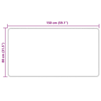 Rug Runner MARSA Cream 80 x 150 cm Polyester and PVC